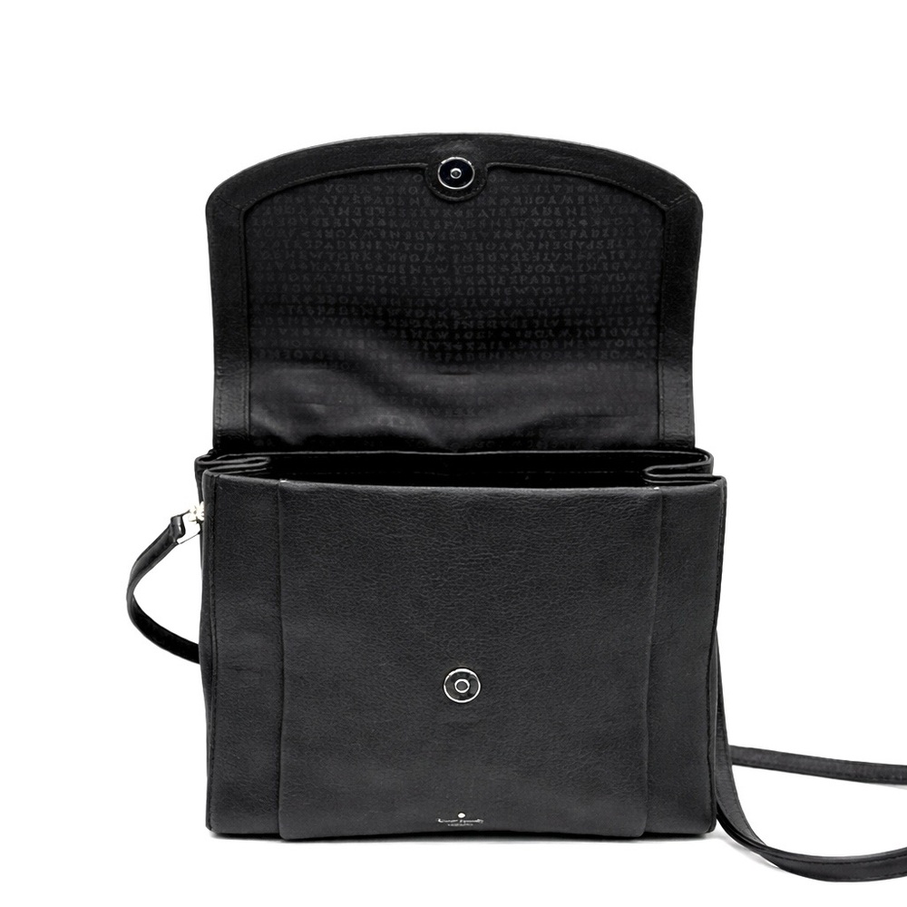 Kate Spade Black Pebbled Leather Satchel Top Handle Crossbody Bag - Picture 6 of 7